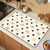 Alfombrilla Sencilla de Lunares y Animales para Encimera Absorción de Agua Secado Rápido Resistente a Manchas Resistente al Desgaste Fácil de Limpiar Manteles Individuales Alfombrilla Drenante para Fregadero de Cocina