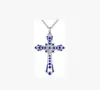 Colar Cruz de Diamante Novo Criativo Transfronteiriço Colar Cruz da Fé Cheio de Diamante Presente para Amante e Amigo