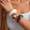 Pulsera abierta de resina acrílica con remaches vintage Maillard europea y americana, pulsera de muñeca personalizada de nicho de alta gama transfronteriza de segunda mano
