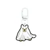 Llavero de Goma Suave de Fantasma de Halloween Dibujado Hebilla de Puerta en Forma de 8 en Forma de U Llavero Pinza de Langosta Figura de Muñeco Hebilla Colgante Adorno