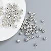 Cuentas de plata de ley s925 cortadas con láser, accesorios de joyería hechos a mano, cuentas redondas tejidas con flores y cuentas de cuerda.