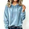 Otoño/Invierno 2026 Transfronterizo Europeo y Americano Amazon Nuevo Sudadera con Capucha y Cordón Terciopelo Coreano Color Sólido Manga Larga Top para Mujer