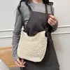 Bolsa de hombro cruzada de algodón tejido de gran capacidad, modelo nuevo 2026, bolsa de malla tipo tote, bolsa de playa para vacaciones junto al mar