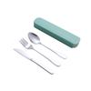 Conjunto de Talheres, Conjunto Completo de Colheres e Hashis de Aço Inoxidável, Conjunto de Talheres Portátil, Hashis e Colheres, Conjunto de Três Peças de Faca e Garfo