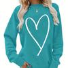 [Venta al por mayor de fábrica] Sudadera con estampado de amor para el Día de San Valentín, Sudadera casual de manga larga con cuello redondo, Ropa de mujer Durazno