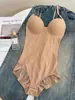 Body moldeador cruzado para mujer para control de abdomen posparto, modelado de cintura, sujetador de encaje sexy, camisola y ropa interior de capa base