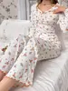 Popular Estilo Europeo y Americano Transfronterizo Ropa de Casa Otoño e Invierno Sexy Casual Moda Pantalones de Manga Larga Pijama Conjunto de Dos Piezas para Mujer