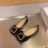 Zapatos Planos de Moda 2026 para Mujer, Hebilla Cuadrada, Calzado de Calle, Boca Baja, Versátiles, Slip-on, para Viajar