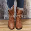 Nuevo Modelo Juyuan en Stock Invierno 2026 Estilo Europeo y Americano Planos Talla Grande Botas de Punto para Mujer tipo Martin