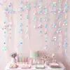 Guirnalda de Papel con Notas Musicales Iridiscentes Transfronteriza Decoración para Fiesta de Rock Cumpleaños Boda Corona de Notas Musicales Decoraciones Colgantes de Papel