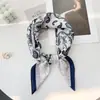 Lenço Quadrado de Seda Retrô Coreano com Estampa Paisley e Toque de Luxo, Combinado com uma Camisa, Lenço Quadrado Versátil para Cintura, Xale, Protetor de Pescoço