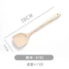 Sartén de haya sin barnizar antiadherente pala para cocinar cuchara de sopa de madera completa espátula pala de madera juego de cucharas de madera venta al por mayor de fábrica