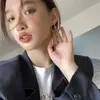 Pendientes Diseño de Nicho Anillo de Oreja de Alta Calidad Botón de Oreja Anillo de Oreja Pin de Plata Mobius Tachuelas Pendientes para Rostro Redondo Pendientes para Mujer Combinan con Todo