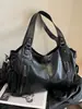 Bolso Europeo y Americano Retro Color Sólido Textura Simple Bolso de Hombro Gran Capacidad Versátil Bolso Tote Casual para Viajes de Negocios y Viajes Diarios