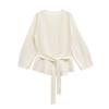 Terno Feminino Estilo Europeu e Americano de Outono com Gola Profunda, Cinto Estilo Novo, Ombreiras e Comércio Exterior