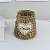 Cesta de Flores para Sala de Estar de Palha Vaso de Decoração de Interiores Nórdico Floricultura Arranjo de Flores Secas Vaso Cesta de Armazenamento Decorativa