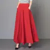 Falda Larga de Verano 2024 con Dobladillo Ancho, Falda de Corte A, Cintura Alta, Aspecto Adelgazante y Versátil, Estilo Coreano Tallas Grandes para Mujer, Falda Larga de Baile para las Cuatro Estaciones