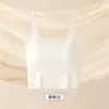 Top regata de seda gelada sem costura plus size para mulheres, bojo fixo, estilo hot girl, curto, cropped, peça externa, costas bonitas, roupa íntima, regata de base