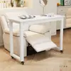 Mesa de Manicura Doble de Lujo Ligero con Ruedas, Mesa de Manicura Desmontable, Mesa de Manicura Estilo Crema Ins de Tienda Japonesa