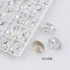 Rinestones para Uñas Artísticas Hielo Triturado Dongzhou, Diseño Blanco Ovalado y Cuadrado Grueso de Flor de Hielo, Uñas Artísticas Portables con Rinestones en Forma de Corazón con Grietas de Hielo, Decoraciones para Uñas Artísticas