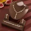 Conjunto de Noiva, Joias Populares, Colar com Girassol de Strass e Pérolas, Brincos, Pulseira, Conjunto de Três Peças, Acessórios para Casamento
