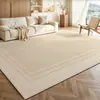 Tapete de Seda de Gelo Sala de Estar Estilo Creme Cor Sólida Simples Alto Padrão Sem Lavagem Limpável Baixa Manutenção Verão Tapete Fresco Tapete de Chão Antiderrapante