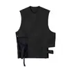 Camiseta de trabajo de verano de moda, tipo dos piezas, para hombre, corte holgado, moda para estilista, patchwork irregular, manga corta hip-hop