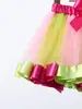 Ropa para niños estilo europeo y americano falda abullonada de arcoíris para niños falda para niñas estilo western falda de tul de malla para actuación de baile infantil