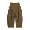 Beijie Moda Masculina 2026 Chegada de Outono Calça Casual Aveludada Levemente Franzida Masculina Calça Cargo Simples Tendência Perna Reta Calça Longa