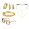 Joyería transfronteriza Amazon simple traje de brazalete de metal para brazo hojas europeas y americanas pluma geométrico rayo liso pulsera para brazo para mujeres