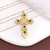 Colgante Transfronterizo Estilo Europeo y Americano Ins Moda Accesorios de Joyería DIY Zirconia Colorida Microincrustada Accesorios de Cruz Geométrica para Mujeres