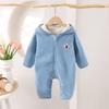 Macacão de Bebê Veludo Austríaco Estilo Coreano Outono Roupa de Bebê de Um Ano Macacão para Passeio de Recém-Nascido Macacão de Engatinhar