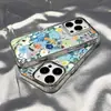 Adecuado para Iphone18Promax, Funda de Pintura al Óleo Fresca Flor Azul para Teléfono, Funda Suave Apple 16, 15Promax