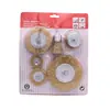 Conjunto transfronteiriço de furadeiras elétricas com hastes para polimento e remoção de ferrugem, furadeira de esmerilhar elétrica com escova de arame banhada a cobre, escova de tigela plana, conjunto de 6 peças de cartão banhado a cobre