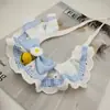Gola falsa de renda com laço estilo coreano para pet, babador de renda, acessório xadrez para cachorro, babador para gato, cachecol para buldogue francês