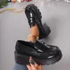 35-43 Tallas Grandes Zapatos de Mujer Mocasines de Suela Gruesa para Mujer Exportación Primavera y Otoño Nuevos Versátiles Estilo Británico Zapatos Pequeños de Cuero Planos