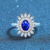 TikTok e-commerce más vendido S925 plata de ley forma de huevo rosa verde azul rojo cerrado anillo femenino en stock al por mayor