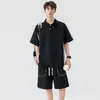 Traje Moderno de Manga Curta para Homens 2025 Verão Novo Estilo Coreano Solto Jovem (Absorvente 196% Três a Protetor Solar Antibacteriano U