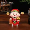 Mecedora Dibujo Animado Dios de la Fortuna Mascota de Té Adorno, Modelo Nuevo, Lingote Giratorio, Lindo Regalo de Inauguración de Casa, Figura de Regalo de Año Nuevo