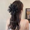 Horquilla para el pelo con lazo grande, estilo francés, elegante y suave, color negro, para mujer