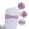 Funda para respaldo de silla de hotel de alta gama, decoración con lazo, funda floral para respaldo de silla, tela para silla con correa elástica.