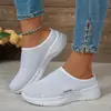 Sapatos Femininos Sapatos Femininos Transfronteiriços Bico Fechado Meio Abertos Sapatos Baixos Flyknit Respiráveis Sapatos Casuais Chinelos Sapatos Únicos Esportivos Confortáveis