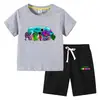 Camiseta infantil de verano 2023, nueva ropa infantil de comercio exterior, pantalones de manga corta de algodón coreano para niños, traje de dos piezas