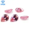 Venta al por mayor Calidad 5A Zircón Colorido en Forma de Gota, Zircón Rosa en Forma de Gota Superficie de Anillo de Piedra Suelta, Zircón Rosa en Forma de Pera