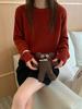 Suéter Grueso de Cuello Redondo Estilo Europeo Otoño 2026 para Mujer, Estilo Perezoso 100% Lana Suave Tejido Casual