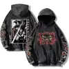 Sudadera Berserk para Hombre Estampado Gótico Sudadera Lavada Retro Hip-Hop Streetwear Algodón Harajuku