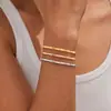 Pulseira popular de bambu transfronteiriça, elegante e de alta qualidade, estilo de nicho, luxo leve, estilo para o dia a dia, acessório de mão simples atacado