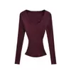 Suéter de Tricô Puro Desejo com Decote em V Profundo e Mangas Longas para Mulheres, Novo Top Curto Slim Fit que Afina a Cintura