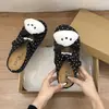 Sapatos Birkenstock de Pelúcia Fofos de Desenho Animado para Mulheres, Primavera e Outono de 2026, Chinelos Deslizantes Casuais Confortáveis com Solado Grosso e Bico Fechado