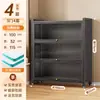Estante de Aço com Portas, Armário de Exibição de Vidro à Prova de Poeira, Armário de Exibição Transparente, Armário de Armazenamento Doméstico, Armário de Metal